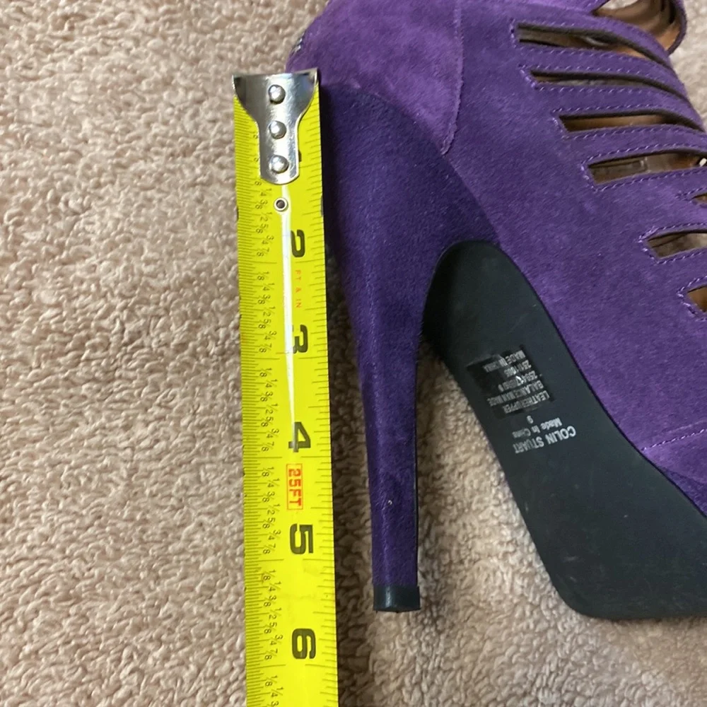 Colin Stuart Purple Suede Platform Heels